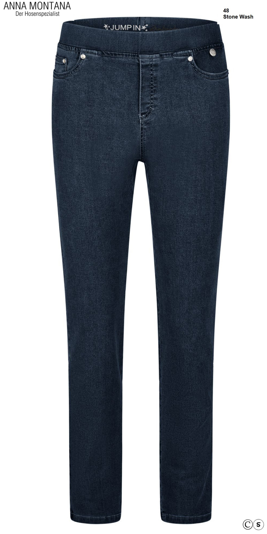 Angelika 1000 Jump In / bequeme Jeans-Schlupfhose / weicher Bund Kurzgröße 72 cm lang, von 36 bis 48 / ANNA MONTANA